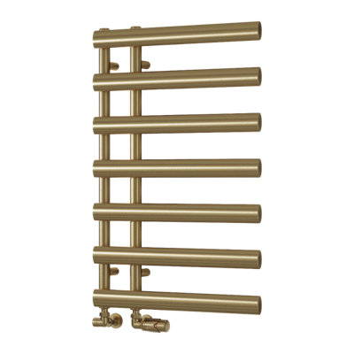 Reina Grace Modern Heated Towel Radiator780 X 500 mmBrushed Brass from B&Q