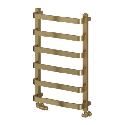 Reina Flora Heated Towel Rail800 X 500mmBrushed Brass from B&Q