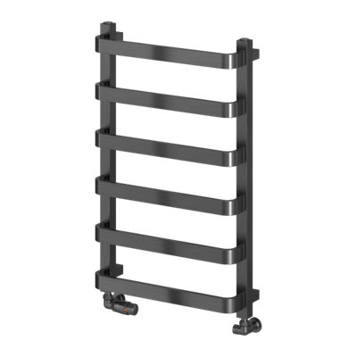 Reina Flora Heated Towel Rail800 X 500mmBrushed Gun Metal from B&Q