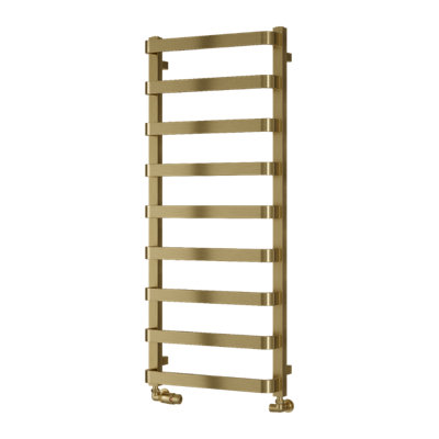 Reina Flora Heated Towel Rail1200 X 500mmBrushed Brass from B&Q