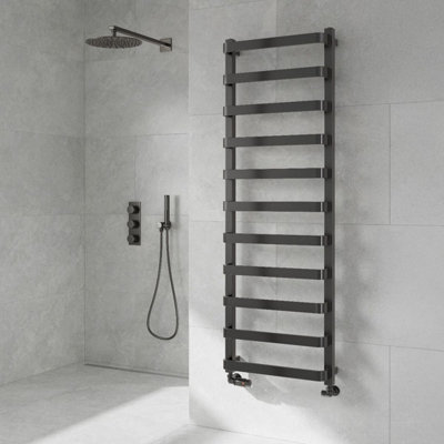 Reina Flora Heated Towel Rail1500 X 500mmBrushed Gun Metal from B&Q