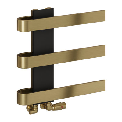Reina Panaro Modern Heater Towel Rail500 X 500 mmBrushed Brass from B&Q