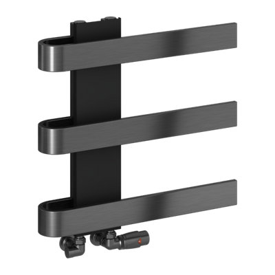 Reina Panaro Modern Heater Towel Rail500 X 500 mmBrushed Gun Metal from B&Q