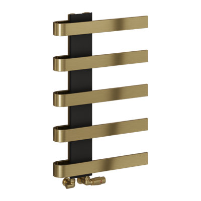 Reina Panaro Modern Heater Towel Rail800 X 500 mmBrushed Brass from B&Q