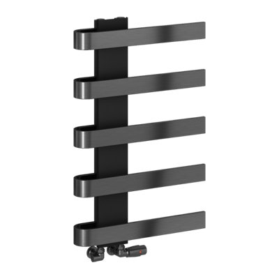 Reina Panaro Modern Heater Towel Rail800 X 500 mmBrushed Gun Metal from B&Q