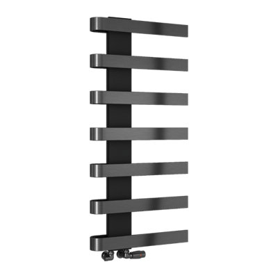 Reina Panaro Modern Heater Towel Rail1100 X 500 mmBrushed Gun Metal from B&Q