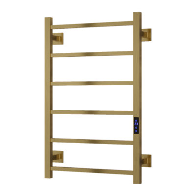 Reina Velino Dry Electric Radiator With Lcd Display Brushed Brass 800 X 500mm from B&Q