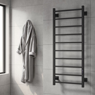 Reina Velino Dry Electric Radiator With Lcd Display Matt Black 1200 X 500mm from B&Q