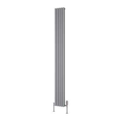 Reina Albano Aluminium Vertical Radiator1800 X 190mmSilver from B&Q
