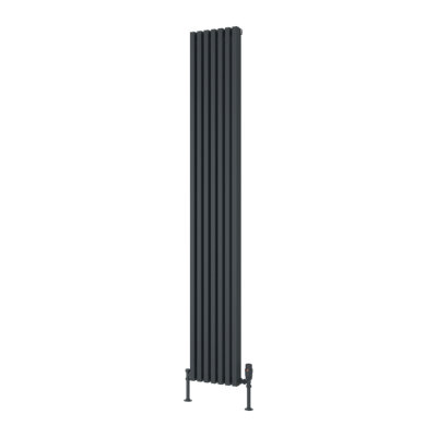 Reina Albano Aluminium Vertical Radiator1800 X 270mmAnthracite from B&Q