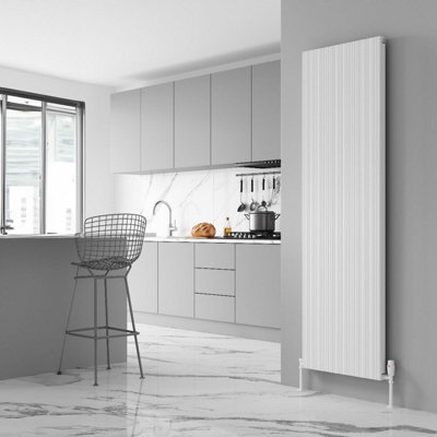 Reina Melvin Aluminium Vertical Flat Panel Radiator1800 X 540mmWhite from B&Q