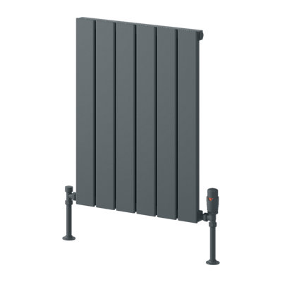 Reina Piatto Horizontal Aluminium Single Panel RadiatorSize 600 X 445mmAnthracite from B&Q