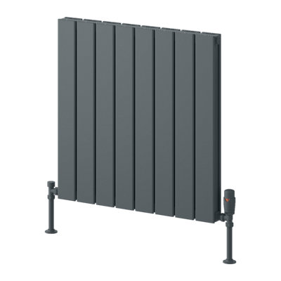 Reina Piatto Horizontal Aluminium Double Panel RadiatorSize 600 X 595mmAnthracite from B&Q