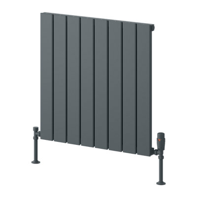 Reina Piatto Horizontal Aluminium Single Panel RadiatorSize 600 X 595mmAnthracite from B&Q