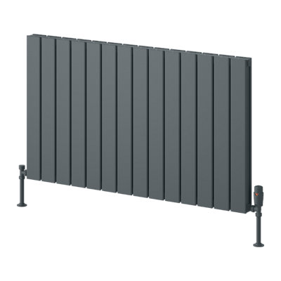 Reina Piatto Horizontal Aluminium Double Panel RadiatorSize 600 X 1045mmAnthracite from B&Q