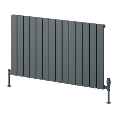 Reina Piatto Horizontal Aluminium Single Panel RadiatorSize 600 X 1045mmAnthracite from B&Q