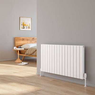 Reina Piatto Horizontal Aluminium Double Panel RadiatorSize 600 X 1195mmWhite from B&Q