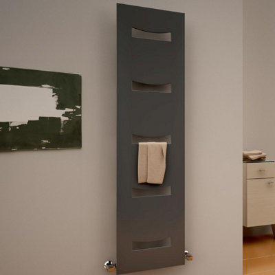 Reina Ancora Flat Panel Central Heating Designer Radiator1800 X 490mmAnthracite from B&Q