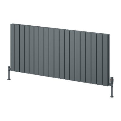 Reina Piatto Horizontal Aluminium Double Panel RadiatorSize 600 X 1420mmAnthracite from B&Q
