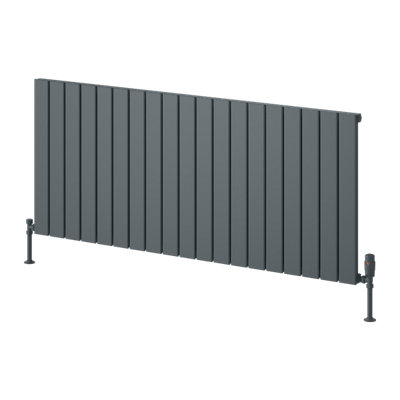 Reina Piatto Horizontal Aluminium Single Panel RadiatorSize 600 X 1420mmAnthracite from B&Q