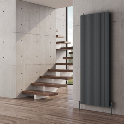 Reina Gio Aluminium Vertical Double Panel Radiator1800 X 660mmAnthracite from B&Q