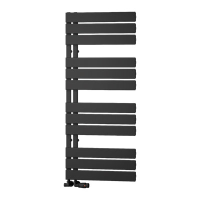 Reina Vada Vertical Aluminium Central Heating Towel Rail1190 X 500mmBlack from B&Q