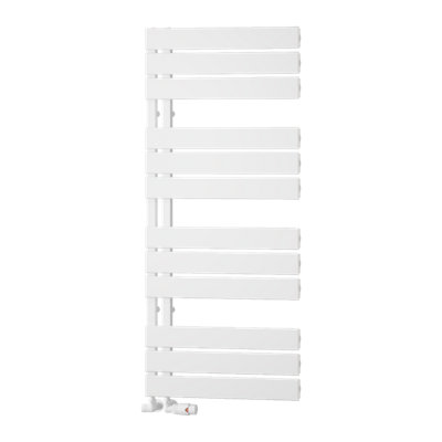 Reina Vada Vertical Aluminium Central Heating Towel Rail1190 X 500mmWhite from B&Q