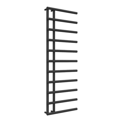 Reina Matera Modern Heated Towel Rail1412 X 500 mmBlack from B&Q