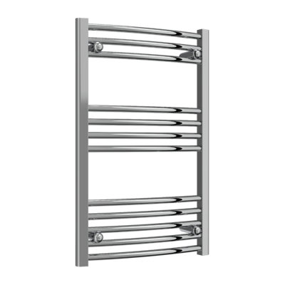 Reina Capo Curved Heated Designer Ladder Towel Rail800 X 500 mmChrome from B&Q