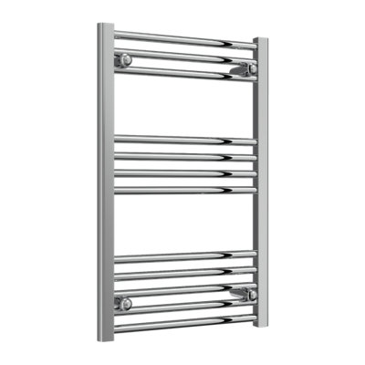 Reina Capo Flat Heated Designer Ladder Towel Rail800 X 500 mmChrome from B&Q