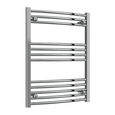 Reina Capo Curved Heated Designer Ladder Towel Rail800 X 600 mmChrome from B&Q