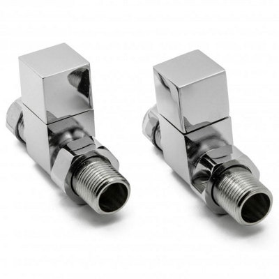 Reina Loge Straight Radiator Valves Pair Chrome from B&Q