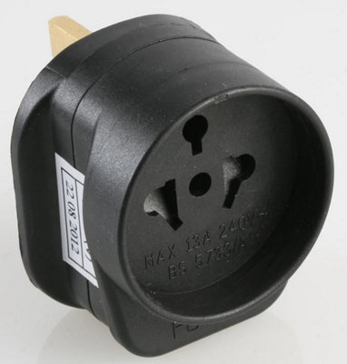 Pro ElecVisitor To Uk Travel Adaptor Plug(Black Edition) from B&Q
