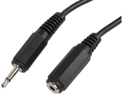 ProSignal Pro Signal3.5mm Mono Jack Socket To Plug Lead3M Black from B&Q