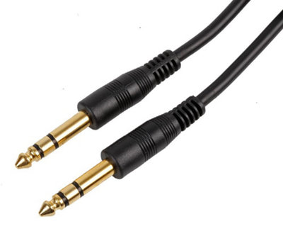 ProSignal Pro Signal6.35mm (1/4") Stereo Jack Plug To Plug Lead2M Black from B&Q