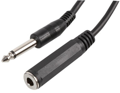 ProSignal Pro Signal6.35mm (1/4") Mono Jack Plug To Socket Lead3M Black from B&Q