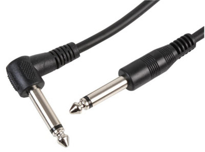 ProSignal Pro Signal Right Angle 6.35mm (1/4") Mono Jack Plug To Straight Plug Lead 1.5 from B&Q