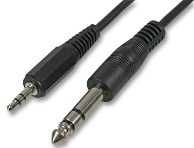 ProSignal Pro Signal3.5mm To 6.35mm (1/4") Stereo Jack Plug To Plug Lead5M Black from B&Q