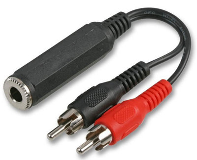 ProSignal Pro Signal 6.35mm Stereo Jack SocketTwin Phono (Rca) Plugs Adaptor Lead from B&Q