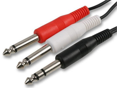 ProSignal Pro Signal6.35mm Stereo Jack To 2X Mono Jack Lead2M Black from B&Q
