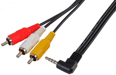 B&Q -  Pro Signal3.5mm 4 Pole Jack Plug To 3X Phono (Rca) Plugs Lead2M Black