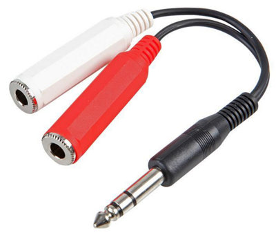 B&Q -  Pro Signal6.35mm (1/4") Stereo Jack Male To 2X Female Lead1.2M Black