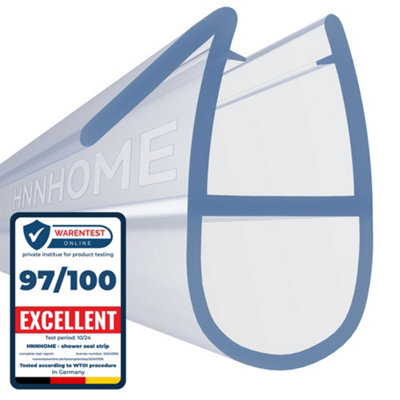 B&Q -  870mm Clear Bath Shower Screen Door Seal Strip For 4-6mm Straight Glass Up To 7mm Gap