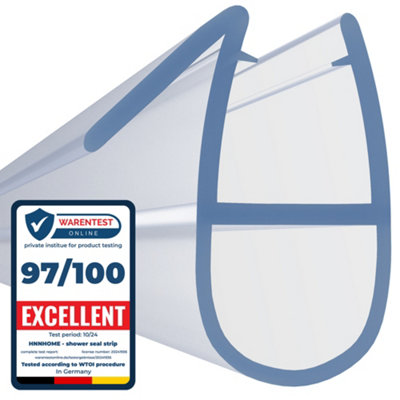 B&Q -  Bath Shower Screen Door Seal Strip For 6-8mm Glass Up To 8mm Gap
