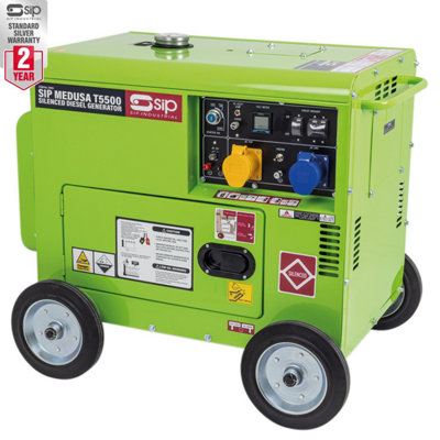 Sip Medusa T5500 Silenced Diesel Generator 2 Year Warranty 25153 from B&Q