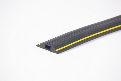 The Ramp People Floor Cable Protector 1M9Mchannel 15mm X 5mm Black & Yellow Pedestrian Office Rubber (3M) from B&Q