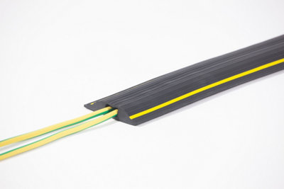 The Ramp People Floor Cable Protector 1M9M Channel 15mm X 5mm Black & Yellow (9M) Cable Cover Rubber from B&Q