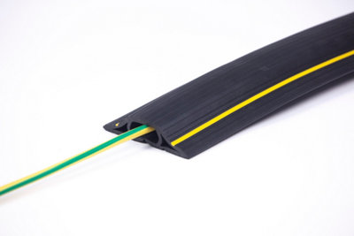 The Ramp People Cable Protector 1M9M Black & Yellow Channel Size 20mm X 10mm (4M) Cable Cover Rubber from B&Q