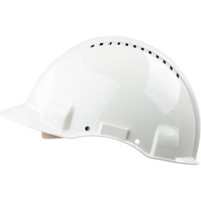 3M G3000D White Vented Short-Peak Slip-Ratchet Safety Helmet from B&Q