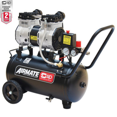 Sip Dd 2Hp 24Ltr Low Noise Oil-Free Compressor from B&Q